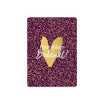 KP klein kaartje A7 , `Hartstikke bedankt` paars met gouden stipjes