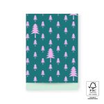 Kadozakje, Large 17cmx25 cm `Tree  kerstboom` jade / roze   ( per stuk )