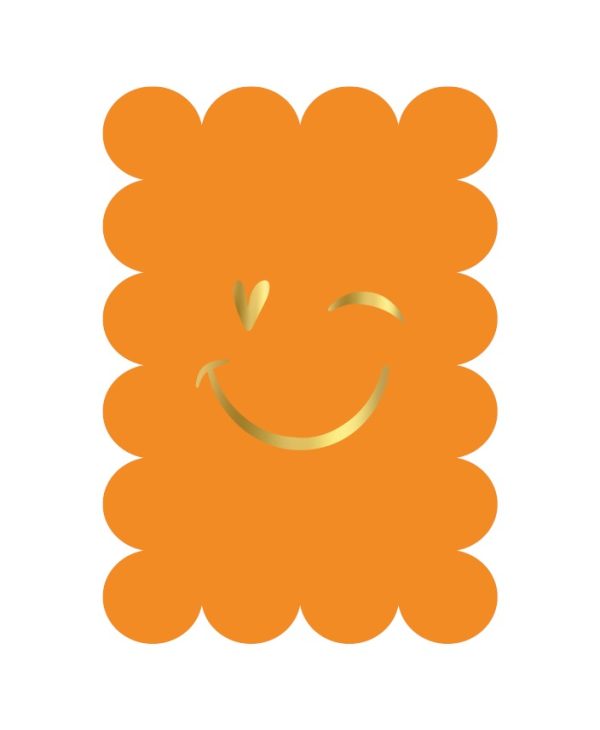 KP Kaart A6 bubble `Smiley oranje` - Afbeelding 1