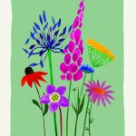 Kaartenpret, A6 kaart van karton `Losse plukbloemen`