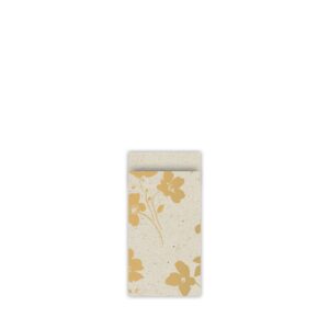 Kadozakje, Small 7cmx13cm `Classic flowers` grasspaper / goud`  ( per stuk )