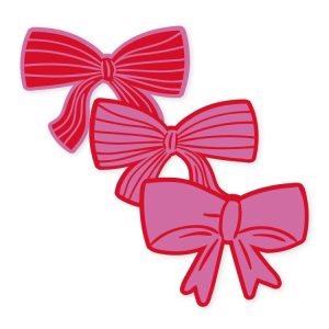 Sticker strik 52mmx39mm , `Strikken` roze rood ( mix van 10 stuks )