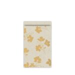Kadozakje, Medium 12cmx19cm `Classic flowers ` grasspaper / goud  ( per stuk )