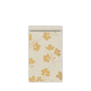 Kadozakje, Medium 12cmx19cm `Classic flowers ` grasspaper / goud  ( per stuk )
