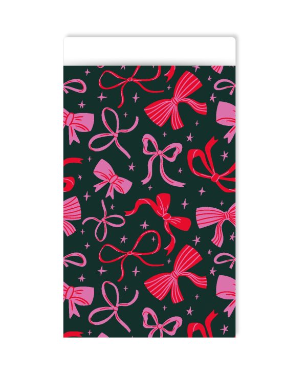 Kadozakje, Medium 12cmx19cm `Strikken roze / rood` op donkere basis ( per stuk ) - Afbeelding 1
