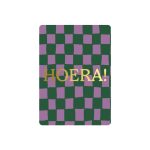 KP kaart A6 `Hoera` grid lila groen