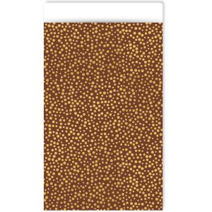 Kadozakje, Medium 12cmx19cm `Gouden stippen mokka` ( per stuk )