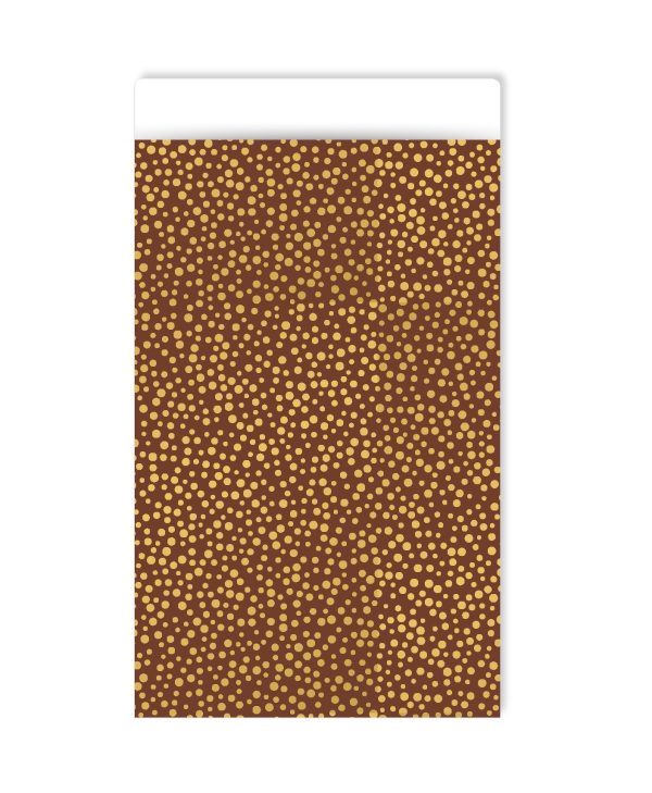 Kadozakje, Medium 12cmx19cm `Gouden stippen mokka` ( per stuk ) - Afbeelding 1