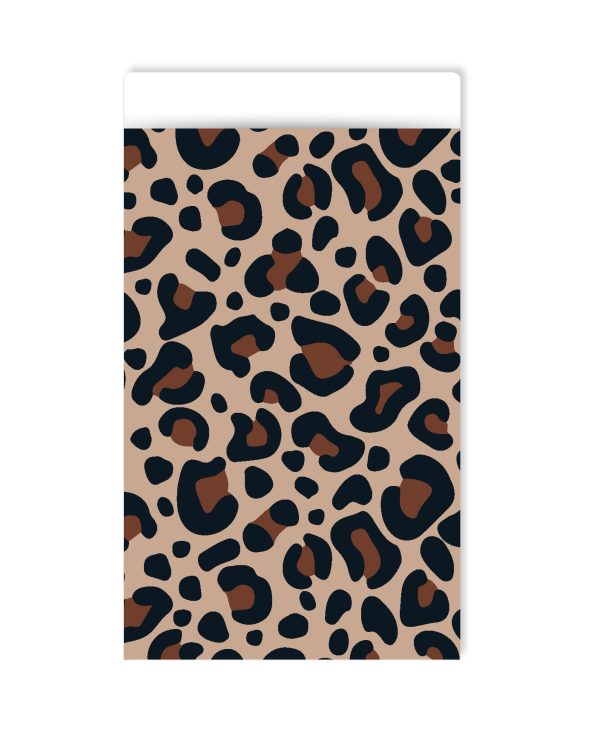 Kadozakje, Medium 12cmx19cm `Leopard panter print` beige bruin zwart ( per stuk ) - Afbeelding 1