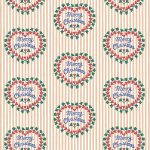 Kadopapier / inpakpapier `Merry Christmas` letters met kerstkrans ( 30cmx1meter )