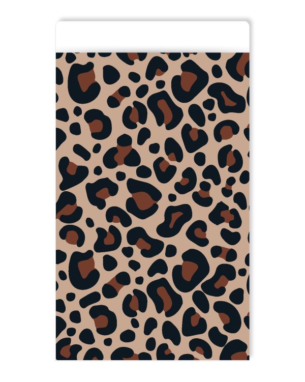 Kadozakje, Large 17cmx25 cm `Leopard panter print` beige bruin zwart  ( per stuk ) - Afbeelding 1
