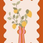 By Streepjes Designs, A6 kaart `Vaas met citroen takken`