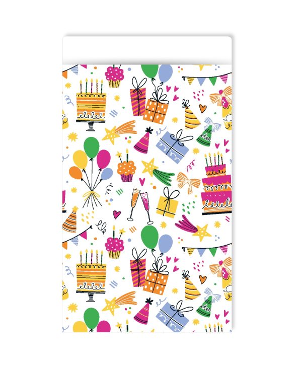 Kadozakje, Medium 12cmx19cm `Birthday doodles`  ( per stuk ) - Afbeelding 1