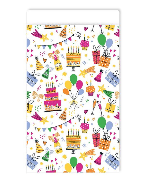 Kadozakje, Large 17cmx25 cm `Birthday doodles`  ( per stuk ) - Afbeelding 1