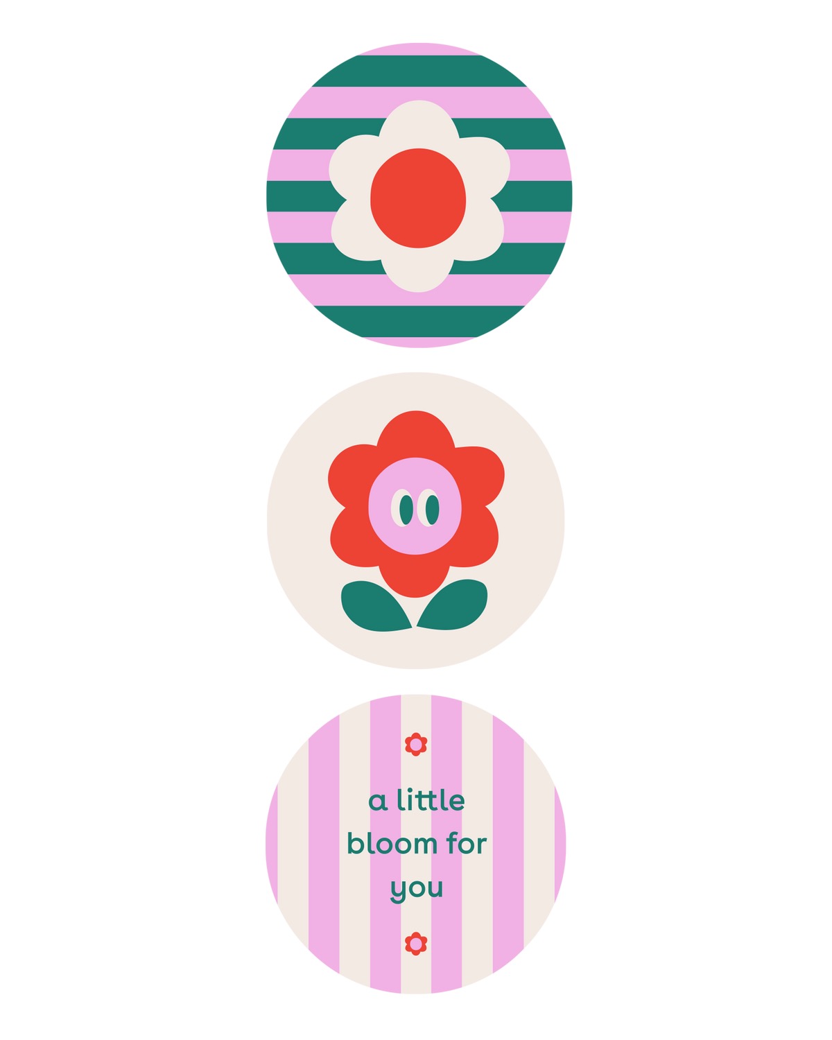 Afbeelding 17 Sticker rond 50mm `A little bloom for you` ( mix van 10 stuks ) - Afbeelding 1