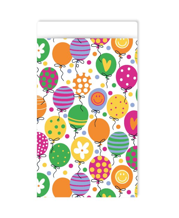 Kadozakje, Medium 12cmx19cm `Ballonnen feest`   ( per stuk ) - Afbeelding 1