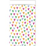 Kadozakje, Medium 12cmx19cm `Kleine hartjes multicolour`   ( per stuk )