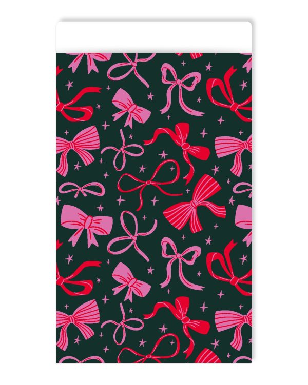 Kadozakje, Large 17cmx25 cm `Strikken roze / rood` op donkere basis   ( per stuk ) - Afbeelding 1
