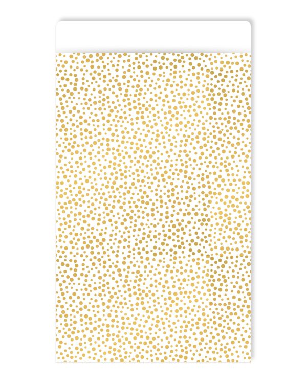 Kadozakje, Large 17cmx25 cm `Gouden stippen wit`   ( per stuk ) - Afbeelding 1