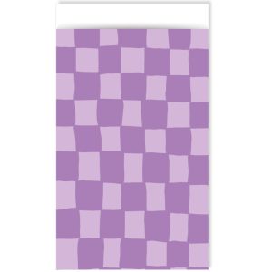 Kadozakje, Medium 12cmx19cm `Grid lila paars`( per stuk )