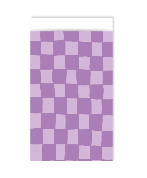 Kadozakje, Medium 12cmx19cm `Grid lila paars`( per stuk ) - Afbeelding 1
