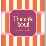 By Streepjes Designs, A6 kaart `Thank you soooo much!` roestkleur streep met paars