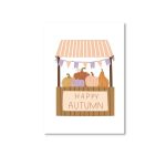 OnlyHappyThings , kaart A6 `Happy autumn` pompoen kraampje