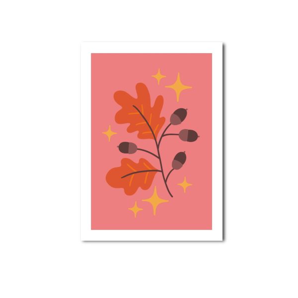 OnlyHappyThings , kaart A6 `Herfst bladeren en eikels` - Afbeelding 1