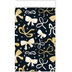 Kadozakje, Medium 12cmx19cm `Strikken zwart wit goud`   ( per stuk )