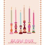 By Streepjes Designs, A6 kaart `Blow out all the candles` kandelaars met kaarsen