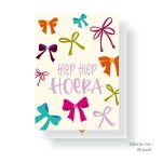 JUDITH maakt , A6 kaart `Hiep hiep hoera` strikken