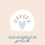 By Streepjes Designs, A6 kaart `Een bundeltje geluk` blauwe tinten