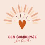 By Streepjes Designs, A6 kaart `Een bundeltje geluk` roze tinten