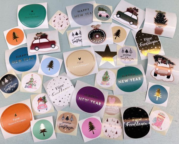 Stickermix KERST  ( mix van 35 stuks ) - Afbeelding 1