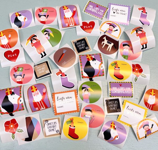 Stickermix SINT  ( mix van 35 stuks ) - Afbeelding 1