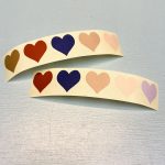 Sticker hartje 25mm `herfsttinten` ( mix van 10 stuks )