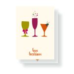 JUDITH maakt , A6 kerst kaart `Fijne feestdagen` 3 glaasjes