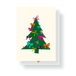 JUDITH maakt , A6 kerst kaart `Kerstboom met strikken`