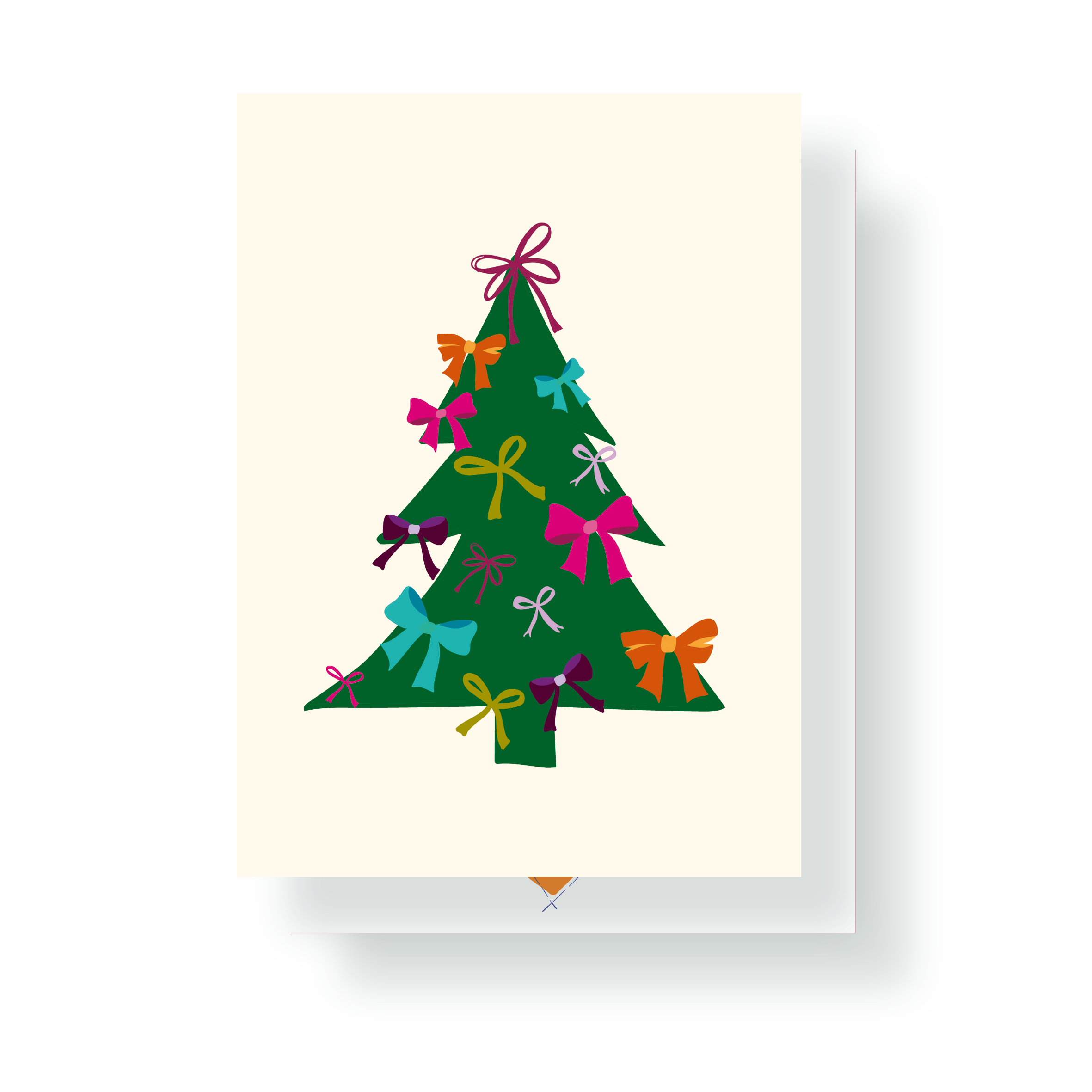 Via Suus4 JUDITH maakt , A6 kerst kaart `Kerstboom met strikken` - Afbeelding 1