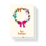 JUDITH maakt , A6 kerst kaart `Fijne feestdagen` kerst krans