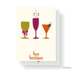 JUDITH maakt , A7 kaartje  `Fijne feestdagen` 3 glaasjes