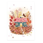 The Lemonbird, kaart A6 `Cosy home` ronde illustratie