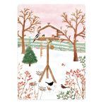 The Lemonbird, kaart A6 `Vogelhuisje met vogels` winter sneeuw