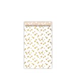Kadozakje, Medium 12cmx19cm `Solo hearts` kleine hartjes goud / zand` per stuk )