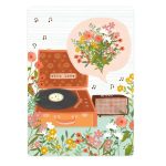 The Lemonbird, kaart A6 `Vintage platenspeler` with love