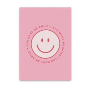 BW kaart A6 ` Smiley roze rood` you make me smile