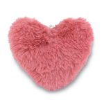 BW Decoratie hanger pompom Fluffy hart warm roze ( +/_) 9cm x 9cm,  per stuk