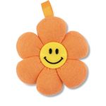BW Decoratie hanger Bloem oranje stof  ( +/_) 65mm x 60mm,  per stuk