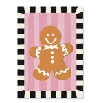 BW kaart A6 ` Gember koek mannetje` met zwart wit geblokte rand