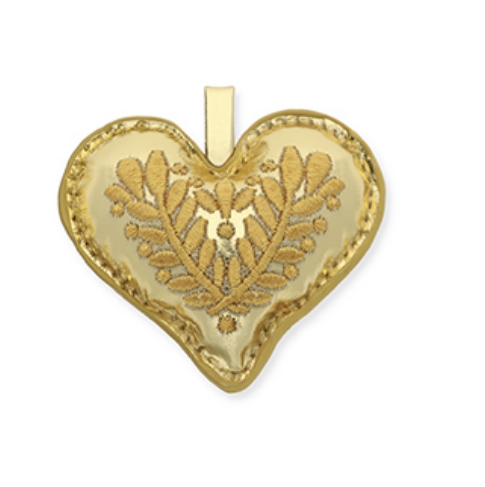 Screenshot BW Decoratie hanger hart goud met geborduurde bladeren ( +/_) 65mm x 60mm, per stuk - Afbeelding 1